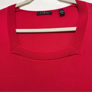 Cyrus Red Square Neck Sweater